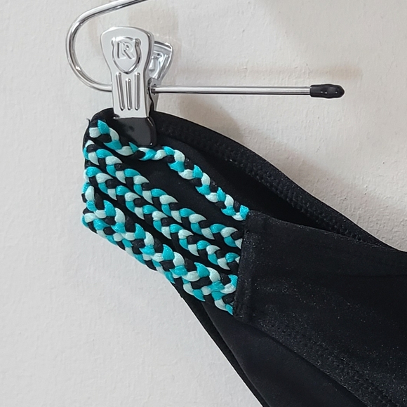 TAHITI Mix & Match Series Black & Turquoise Tankini Swimsuit S Top & L Btm - Picture 11 of 15